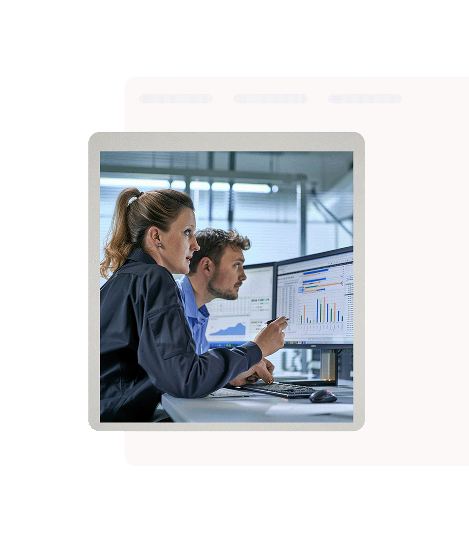 NDL (Meter Setpoints), two analysts reviewing measurement data on screens